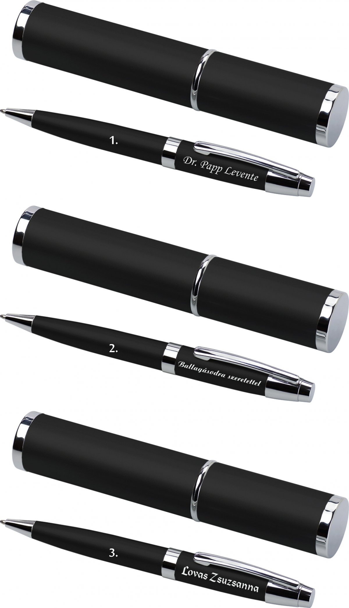 Díszdobozos elegáns toll gravírozva - fekete